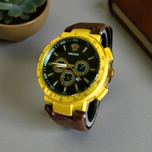 versace man brown belt golden black dial.jpg